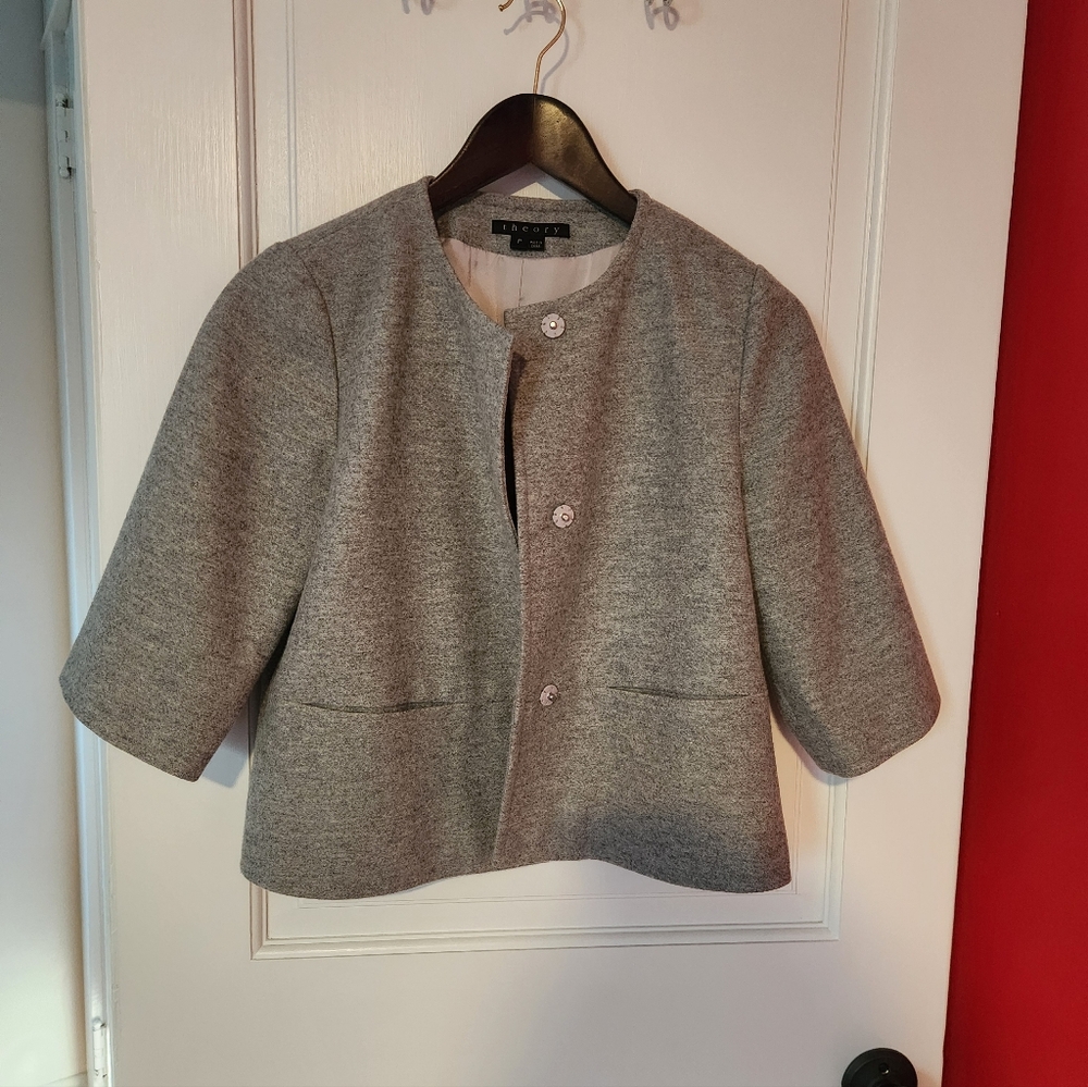 Theory Wool Cropped Blazer Size P